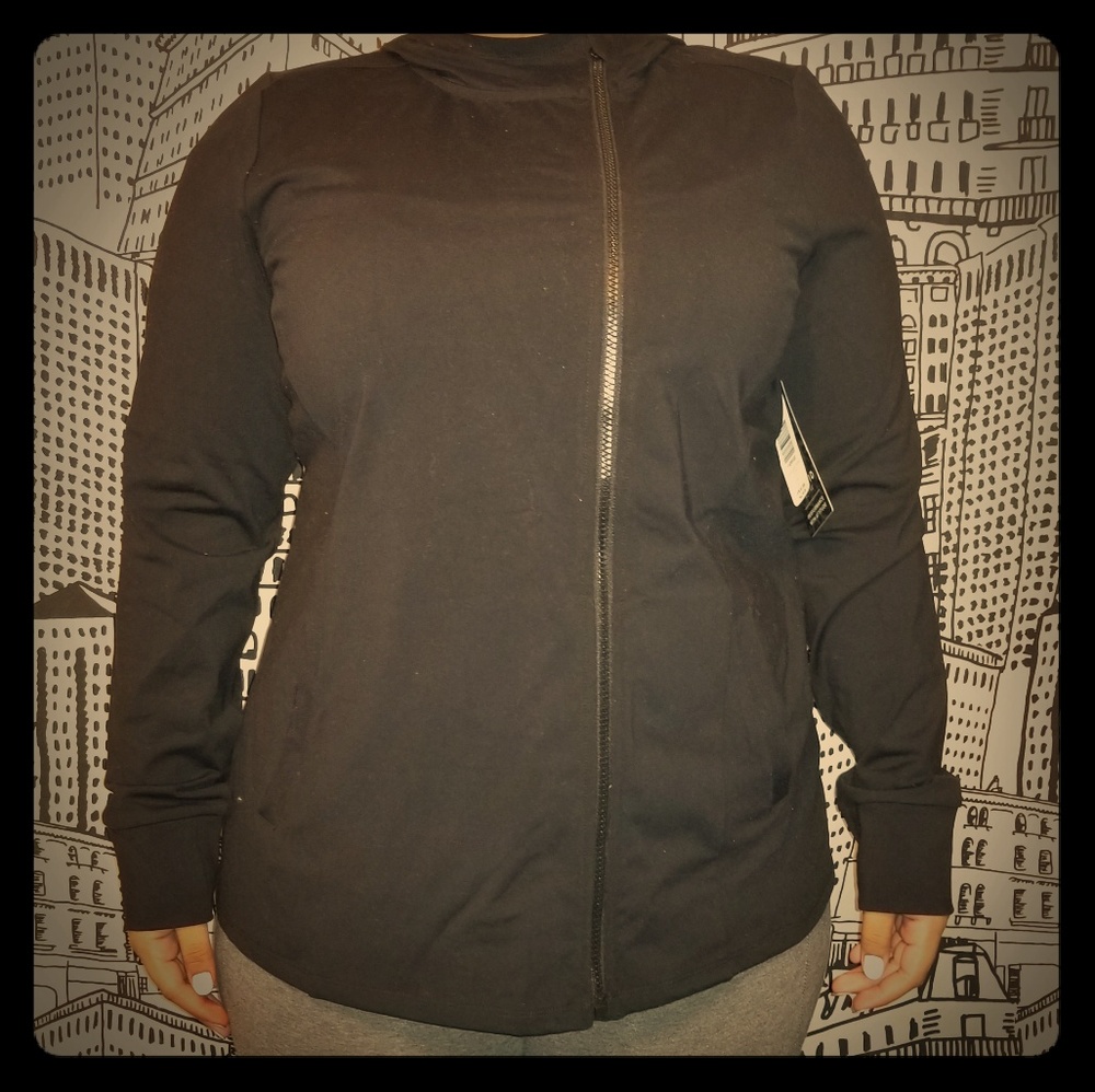 Black Scuba Performance Zip Hoodie